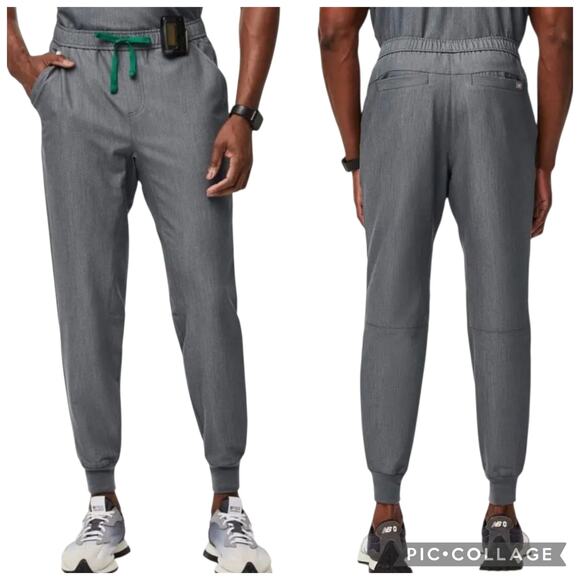 FIGS Tansen Jogger Scrub Pants MXXSW2004 Graphite Gray Green Ties Men's M - Picture 1 of 10
